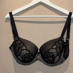 Wacoal Women’s Simply Sultry Contour Black Lace Underwire Bra Size 34DDD